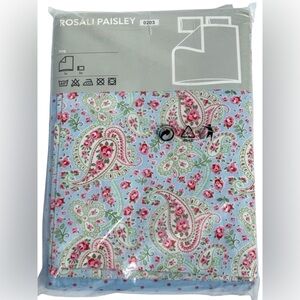VINTAGE IKEA Rosali Blue Floral Paisley Polka Dots KING DUVET COVER + SHAMS NEW!
